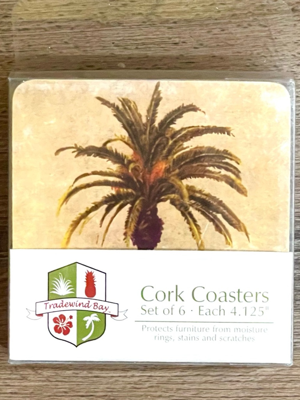 Tradewind Bay Palm Tree Cork Coaster Set!